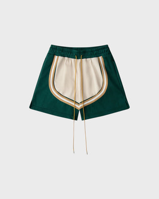 Crest Veille Track Shorts - Green/Yellow/White