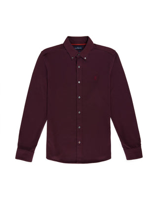 Astor Knit Oxford Shirt - Crimson