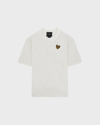 Contrast Heart T-shirt - Cream