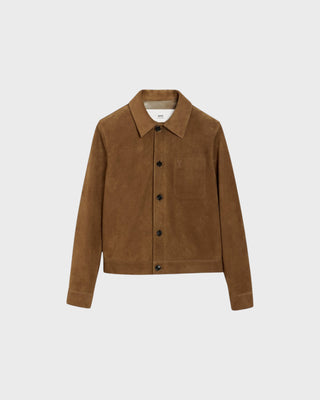 Leather Buttoned Ami De Coeur Jacket - Hazelnut
