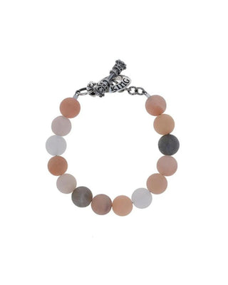 10mm Assorted Moonstone Round Bead Bracelet W/ Silver Clasp