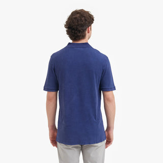 Men's Dyed Polo Shirt Dress Blue