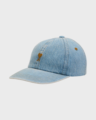 Blue Denim Cotton Cap With Ami De Coeur - Bleu Used