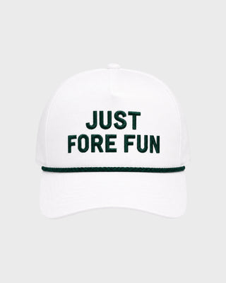 JUST FORE FUN TRUCKER HAT - WHITE/GREEN