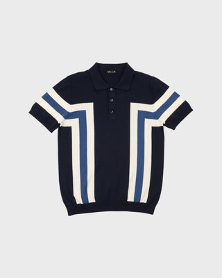 Foundation Crochet Button Up Shirt Navy
