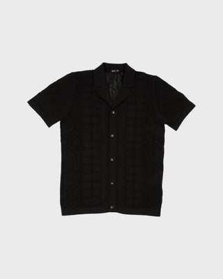 Monterrey Crochet Button Up Shirt - Black