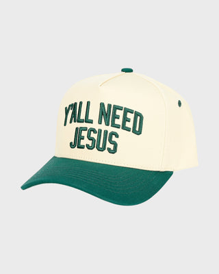 Y'ALL NEED JESUS TRUCKER HAT - DK GREEN