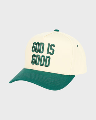 GOD IS GOOD TRUCKER HAT - DK GREEN