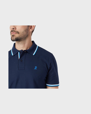 Men's Multi Striped Polo Shirt - Dress Blue A281