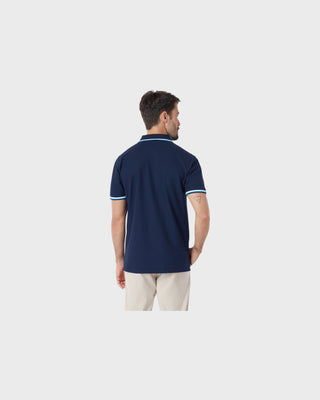 Men's Multi Striped Polo Shirt - Dress Blue A281