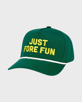 Just Fore Fun Trucker Hat - DK Green/White