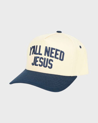 Y'All Need Jesus Trucker Hat - Navy