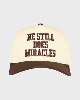 HE STILL DOES MIRACLES TRUCKER HAT - BROWN