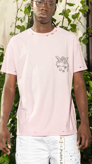 Textured Inside Out Tee - Pink