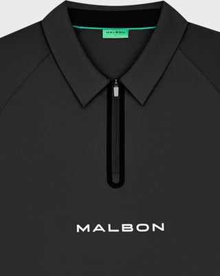 Performance Zip Raglan Polo - Black