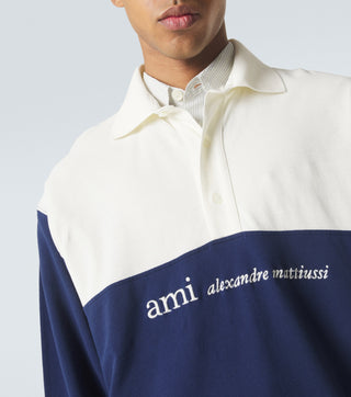 Embroidered LS Polo - Blanc Creme/Encre