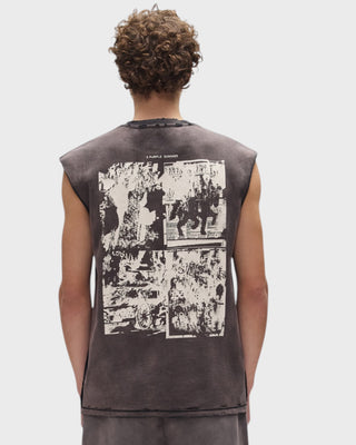 Worn Gothic Tank Top - Black