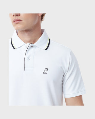 Men's Stripe Collar Polo Shirt - Brilliant White P1