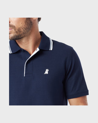 Men's Stripe Collar Polo Shirt - Dress Blue P2