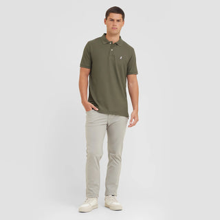 Men's Regular Fit Polo Shirt - Burnt Olive/White