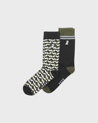 Men's 2 Pack Striped Socks Print/Black