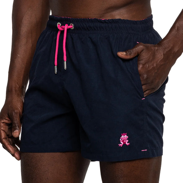 Frog Swim Trunks - Navy / Magenta