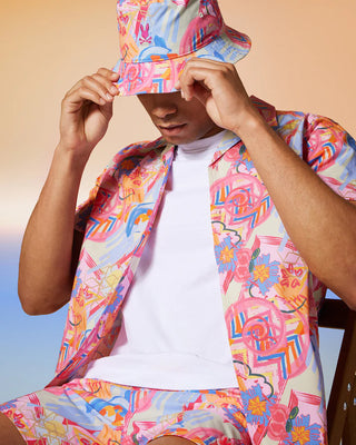 Men's Benton All Over Print Shirt - Fuchsia Purple