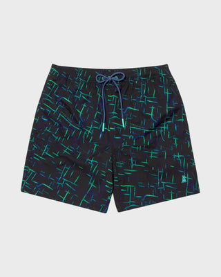 Mens Abstract Swim Trunk - Black Beauty