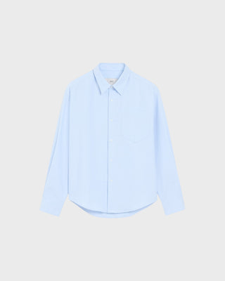 Embossed Ami De Coeur Boxy Shirt - Sky Blue