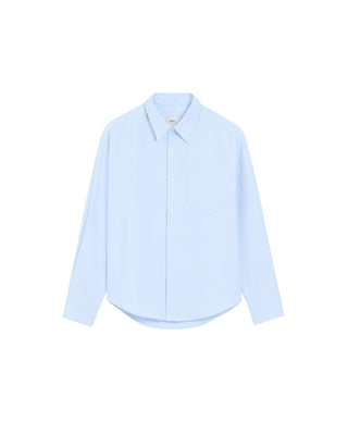 Embossed Ami De Coeur Boxy Shirt - Sky Blue
