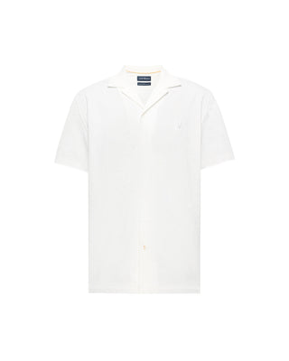 Jayme Knit Seersucker Cabana Collar - White