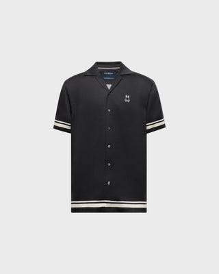 Aden Broarder Print Shirt - Black