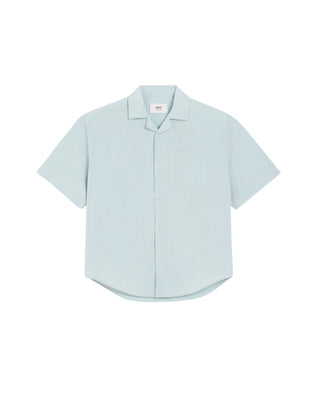 Taffetas Short Sleeved Boxy Shirt - Sky