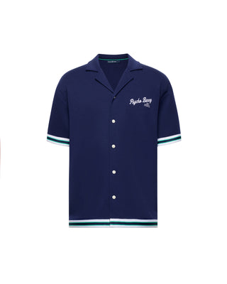Basil Taped Camp Collar - Evening Blue