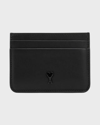 Smooth Leather Ami De Coeur Card Holder - Black
