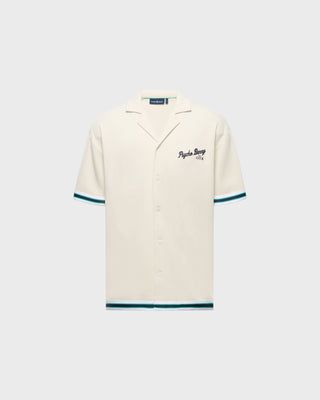 Basil Taped Camp Collar - White Cap Gray