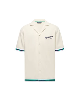 Basil Taped Camp Collar - White Cap Gray