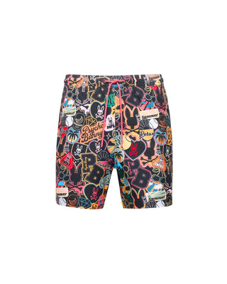Marco AOP Swim Trunk - Black
