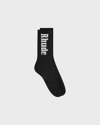 Rhude Vertical Logo Sock - Black White