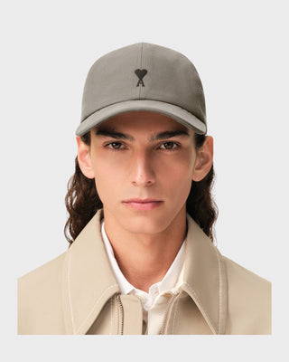 Grey Cotton Ami de Coeur Embroidery Cap - Carbon