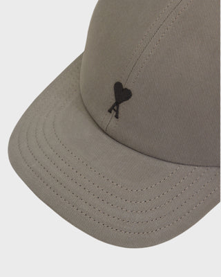 Grey Cotton Ami de Coeur Embroidery Cap - Carbon