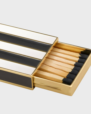 Gold Metal Ami de Coeur Stripes Small Box - Gold/Black/White Cream