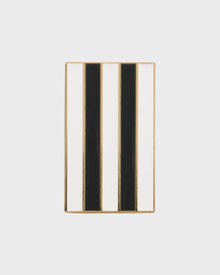 Gold Metal Ami de Coeur Stripes Small Box - Gold/Black/White Cream