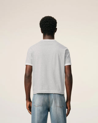 Ami Paris Patch SS TShirt - Gris Chine/Blanc Creme