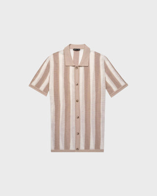 Beachside Button Up Short Sleeve Shirt - Sand Dollar