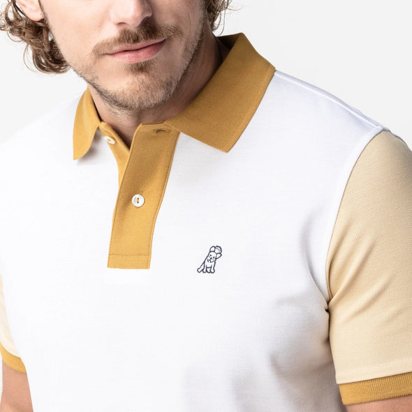 Men's Beige Sleeves and Neck Polo Shirt - Soy Bean A11
