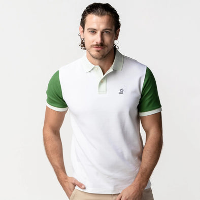 Men's Green Sleeves and Neck Polo Shirt - Phantom Green A50