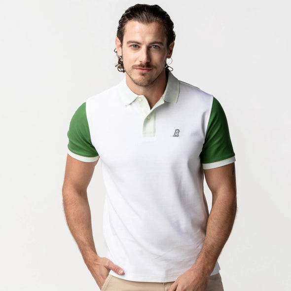 Men's Green Sleeves and Neck Polo Shirt - Phantom Green A50