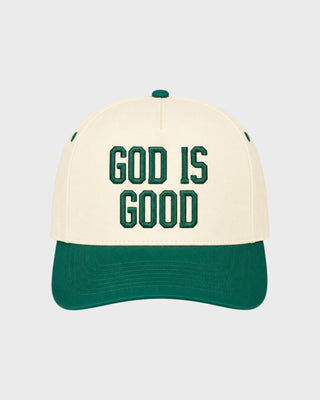 GOD IS GOOD TRUCKER HAT - DK GREEN