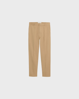 Beige Parisian-Fit Cotton Trousers - Mastic Beige